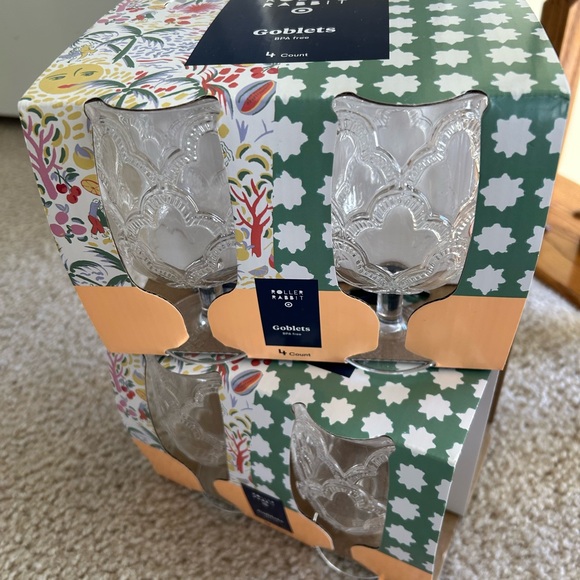 Roller Rabbit Clear Patterned Goblets - Floral Box Set  PBA Free (Target) - Picture 2 of 4